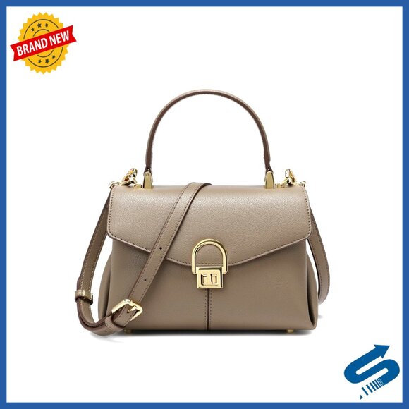 Top Handle Bag Fashion Leather Satchel Bag for Ladies  Leather Top Handle Tote Satchel Bag with Metal Lock